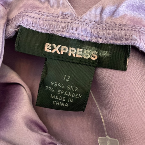 Express Camisole Small stretch Silk Purple Cami Tank Vintage y2k Straps 90s sexy - Picture 4 of 13